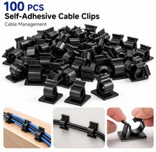 100-Pack Self Adhesive Cable Clips Cord Wire Holder Organizer for Desk Wall Home picture