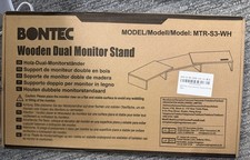 BONTEC Dual Monitor Stand Riser Fixed Universal MTR-S3-WH White picture