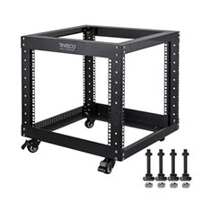 9u Open Frame Server Rack With Casters Heavy Duty 4 Post Quick Assembly 19inch  picture