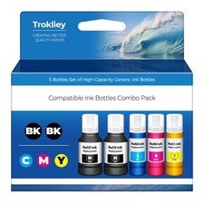 5 PCS T502 Ink Refill Bottles Replacement For ET2850 ET3760 ET3850 picture