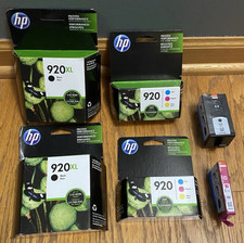 HP 920 920XL Color Black Printer Ink Cartridges Lot 6 Sealed Exp 2019 2000 picture