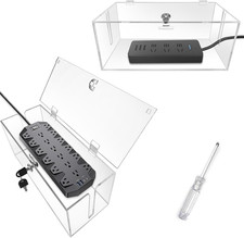 2PC Cable Management Box with Lock,Acrylic,Cable Organizer Box & Power Strip Cov picture