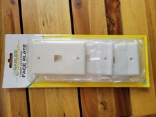 100 Pack- 1 Port Wall Plate Keystone RJ45 Cat6 Cat5e Insert Jack White WallPlate picture