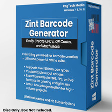 Zint Barcode Generator - UPC QR Code Creator Software - 50+ Formats - Windows CD picture