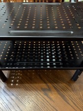 Monitor Stands Black Metal 14x9 with Adjustable Legs Set of 2 picture