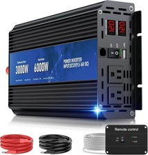 3000W Power Inverter 12V DC to 110V/120V AC Converter, 6000W Peak, LCD Displa... picture