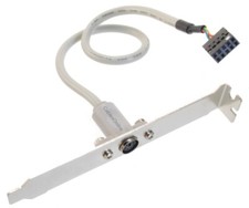 PS/2 Mini-Din 6Pin Female to 2x5 IDC Female Motherboard Header Adapter w/Bracket picture
