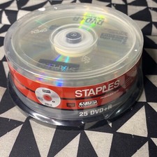 STAPLES DVD+R DISCS 25 PK - New Sealed picture