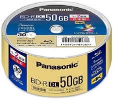 Panasonic Blank Blu ray Disc BD-R DL 50GB 30 Discs LM-BRS50P30 2x New  picture