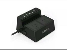 Orico Desktop Power Center Phone/Tablet Stand with Surge Prorector 5 Usb 2 ac  picture