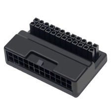ATX Motherboard Female 24Pin to 24pin Male 90 Degree Power Adapter Mainboard n picture