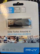 PNY 128GB Elite Turbo Attaché 4 USB 3.2 Flash Drive  New in package. picture