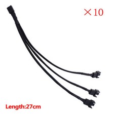 10 x 4-Pin Extension Cable 1 To 3 Way Splitter Sleeved 4-Pin PWM Connector Fan picture