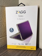 ZAGG iPad Air 2 Bluetooth Folio Case Ultra-Slim Keyboard Case Rare Orchid picture
