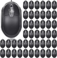 Xuhal 50 Pcs Black Wired USB 3 Button Computer Gaming Mouse Bulk New picture