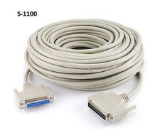 100ft DB25 Multi Purp RS-232 Serial/Parallel M/F Straight-Thru Extension Cable picture