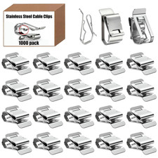 1000-PACK SUS304 Wire Cable Clips, S Wire Management Clips for (1) 12-Gauge USE- picture