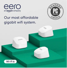eero 6 Dual-Band Mesh Wi-Fi 6 System, 3-pack, White, M110311 NEW in SEALED BOX picture