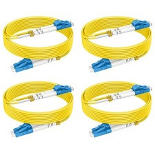 4 Pack 16ft/5m Single Mode Fiber Patch Cables OS2 LC to LC Duplex SMF LSZH picture