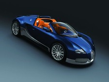 Cars bugatti 2011 veyron grand sport middle east blue Desk Mat Stitched picture