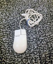 Microsoft Serial-Mouse Port Compatible Mouse 2.0 White Vintage PS/2 Wired Mouse picture