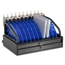 10 Devices Open Charging Station for Chromebook Laptop with Drawer for Classroom picture