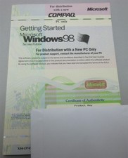 Getting Started Microsoft Windows 98 2nd Edition Manual & Product Key For Compaq picture