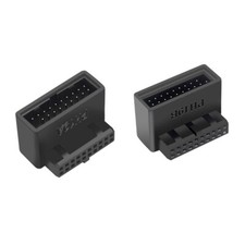 Cablecy 1Set USB 3.0 20pin Extension Adapter Up & Down Male to Female Angled picture