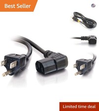 Right Angle 10ft Power Cord with 18 AWG Heavy-Duty Design for Tight Spaces picture