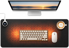 Large Heated Desk Pad, Smart Temp Control, 5-Heat-Level Mouse Pad, Black picture