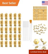 High-Quality 3D Printer Nozzle Set - 25 Pcs Brass with 5 Steel Needles Included picture