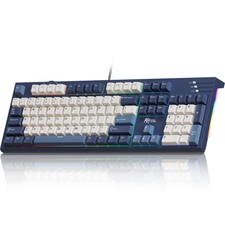 RK ROYAL KLUDGE R104 Wired Mechanical Keyboard 104-Key RGB Gasket Mount picture