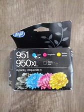 HP Genuine Original 951/950XL CMYK Inkjet Ink Cartridges 4-Pack Cyan Magenta.... picture