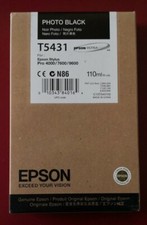 01/2021 NIB Genuine Epson 110ml Ink T5431 Photo Black Stylus Pro 4000/7600/9600 picture