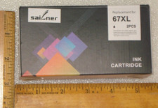 Brand New-Sailner Ink Cartridges Replacement For 67XL. 2 Pcs (Two Pack) 2X Black picture