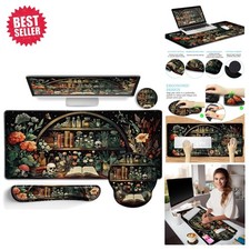XXL Skull Mouse Pad with Wrist Rest - Gothic Themed Ergonomic Desk Accessories picture