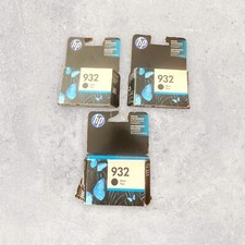 Lot 3 Genuine  HP 932 Black OfficeJet  (Retail Box)  2019 & 2020 picture
