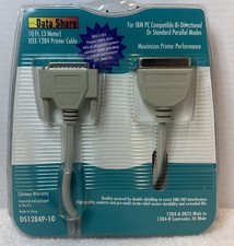DATA SHARE 10 ' IEEE-1284 DB25 Bi-Directional Parallel Printer Data Cable Cord picture