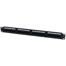 .Com 24 Port 1U Rackmount Cat 6 110 Patch Panel - 24 Port Network Patch Panel -  picture