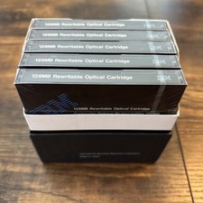 IBM Rewritable Optical Cartridge Set Of 5 (38F8647 38F8648) 128MB For DOS & OS/2 picture