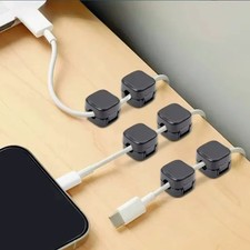 6 PCS Magnetic Cable Clip Cable Holder For Home Office Under Desk Management picture