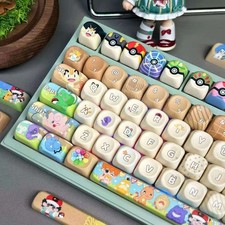 pokemon  Anime MOA PBT Keycaps 140 Keys Set For Mechanical Keyboard picture