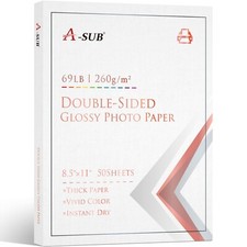 Lot A-SUB 69lb Double-sided Glossy Photo Paper 8.5x11 Inkjet Printers 260g Thick picture