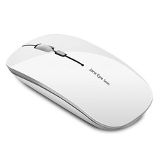 Q5 Slim Rechargeable Wireless Mouse for Laptop, Silent - White picture
