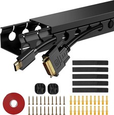 Updated Cable Raceway Kit 77In Wire Covers for Under Desk Cable Management 5Pack picture