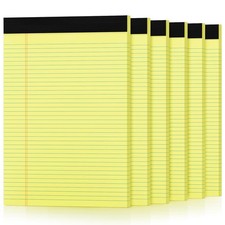 6 Pack Yellow Legal Pads 8.5 x 11 College Ruled x 11.75 Inch, picture