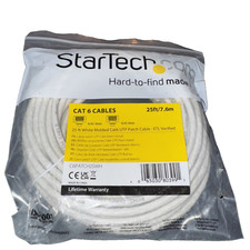 StarTech.com 25ft Cat6 Ethernet Cable White Gigabit 650MHz picture