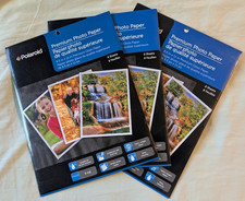 3 POLAROID PREMIUM PHOTO PAPER 8.5 X 11 GLOSS 9 mil 8 SHEETS each so 24 total  picture