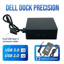 Dell Dual USB-C Thunderbolt Dock for Precision 7550 7560 7750 7760 w/240W AC picture