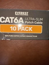Everest Ultra-Slim Cat6A Ultra slim Ethernet Patch Cable 3 ft  (10-Pack) Green picture